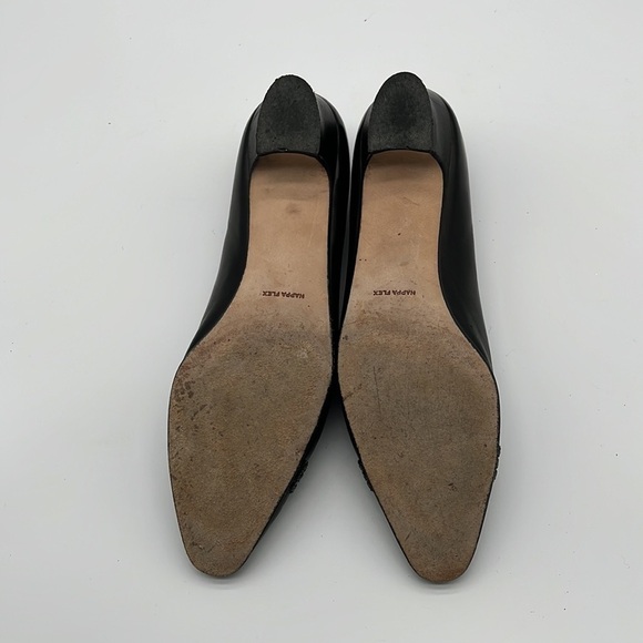 Vintage Bally Lucille Black Leather Braid Toe Heels Size 8 N WEAR - Picture 6 of 8